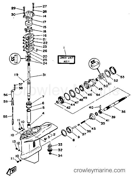 Yamaha Motors C40MLHS - LOWER CASING DRIVE 1