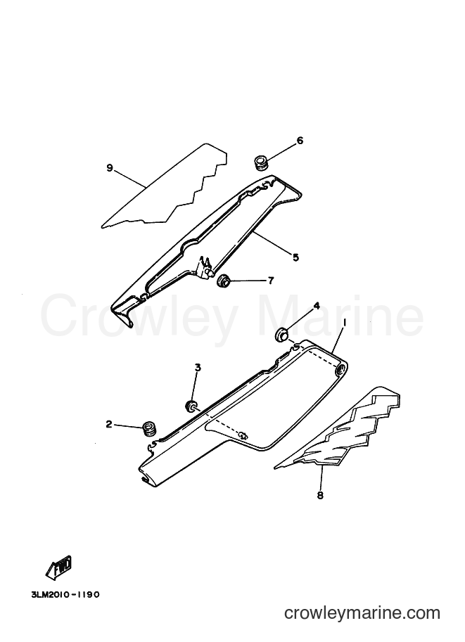 1992 Dirt Bike DT50LC - DT50LC (3BK8) [010] - SIDE COVER