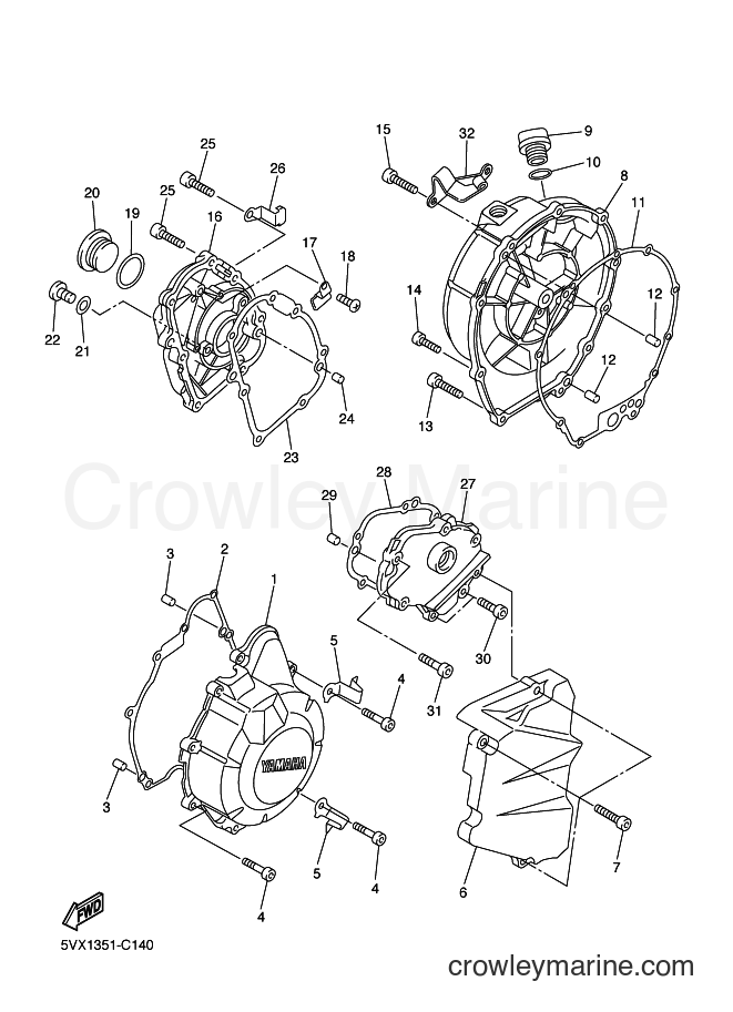 Yamaha Motors FZ6-S (5VX1) [060] - CRANKCASE COVER 1