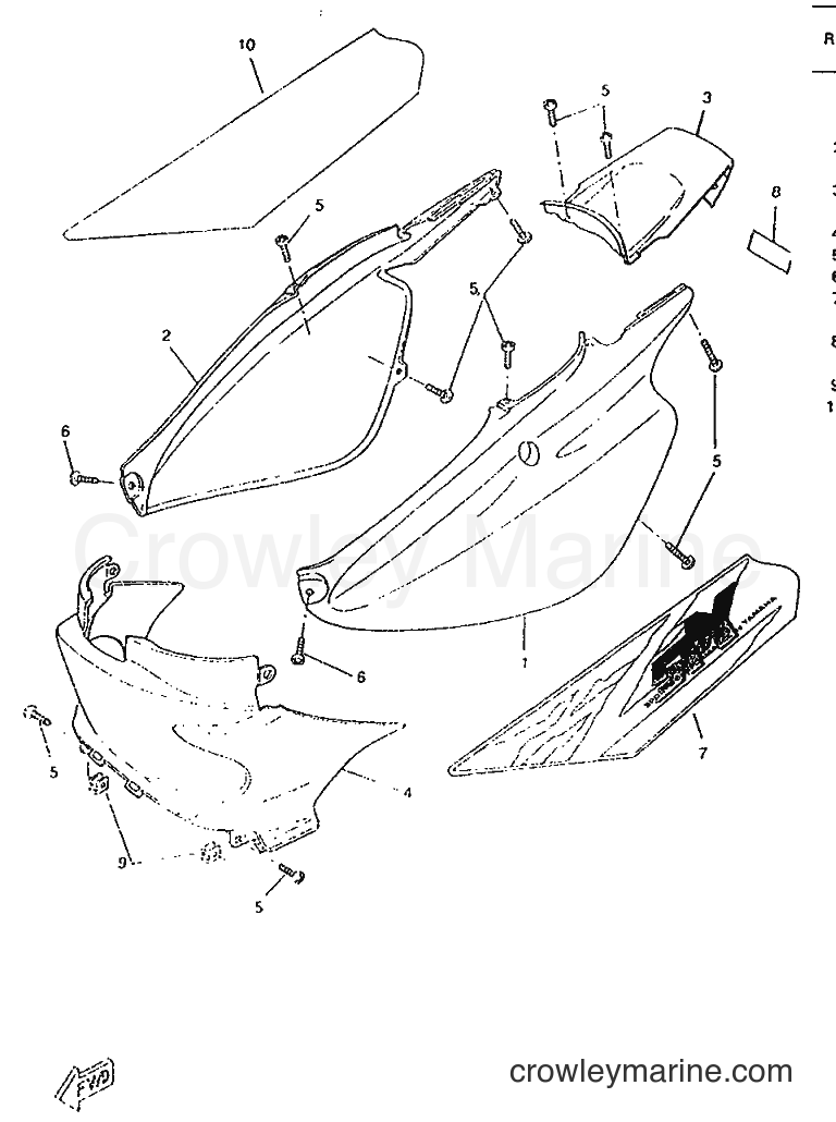 1996 Scooter CW50RSP - CW50RSP (4UR3) [999] - SIDE COVER