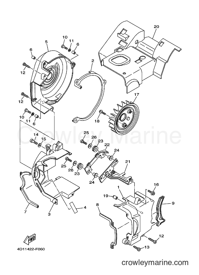 2007 Scooter AF115C - AF115C (4D12) [010] - AIR SHROUD & FAN