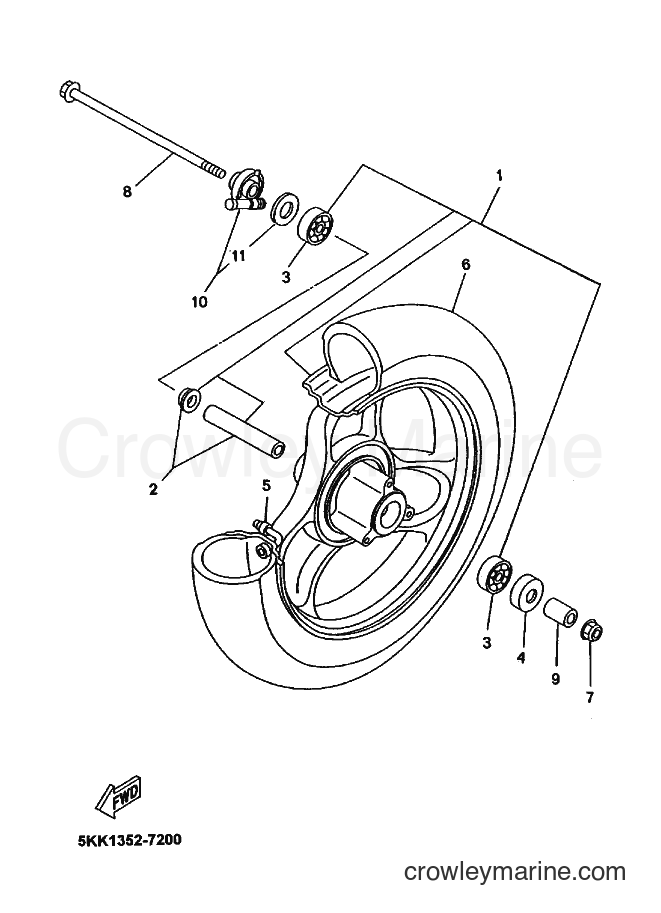 1999 Scooter YN100'99 - YN100'99 (5KK2) [010] - FRONT WHEEL