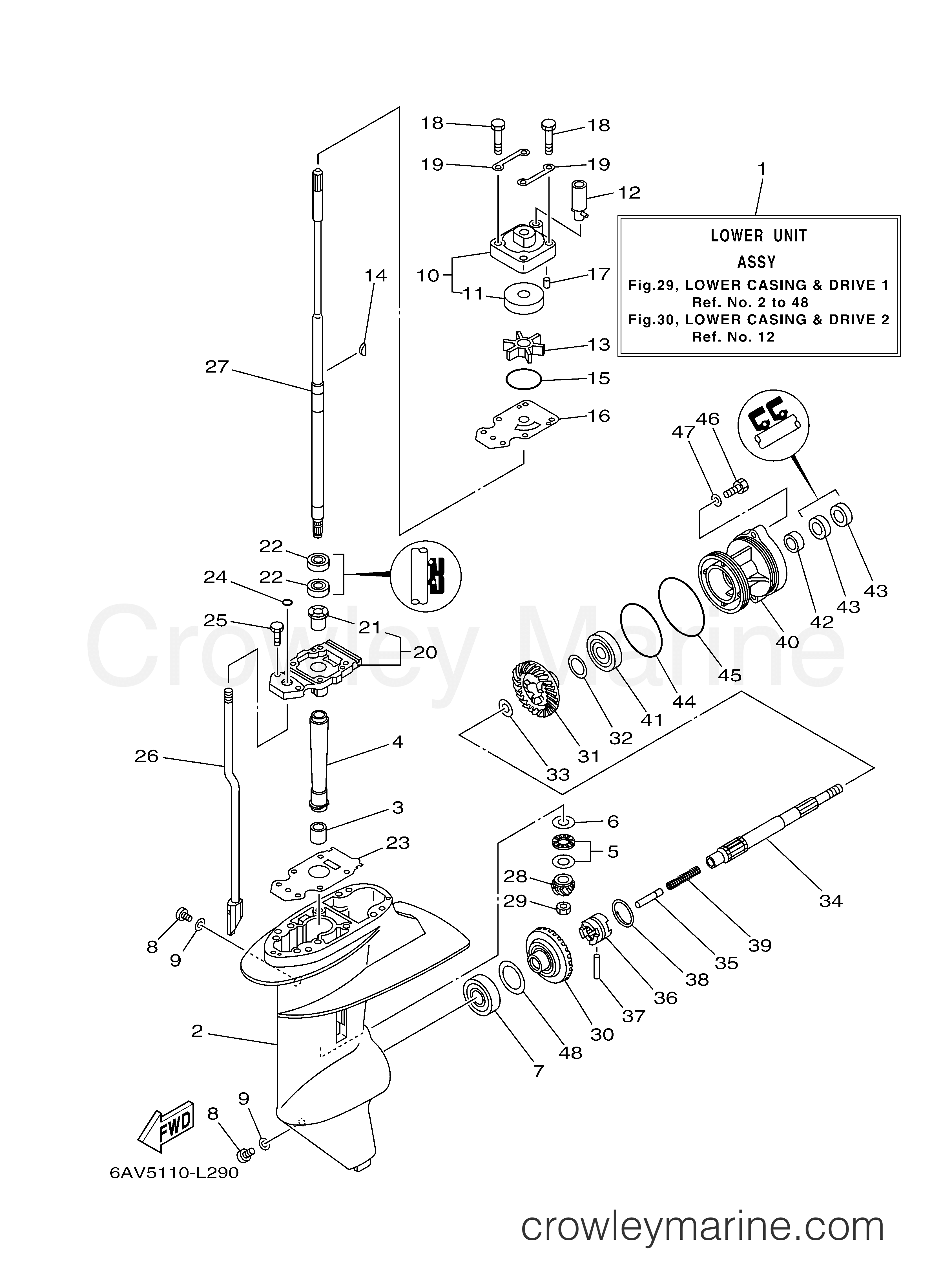 Yamaha Motors T9.9LEHA - LOWER CASING DRIVE 1