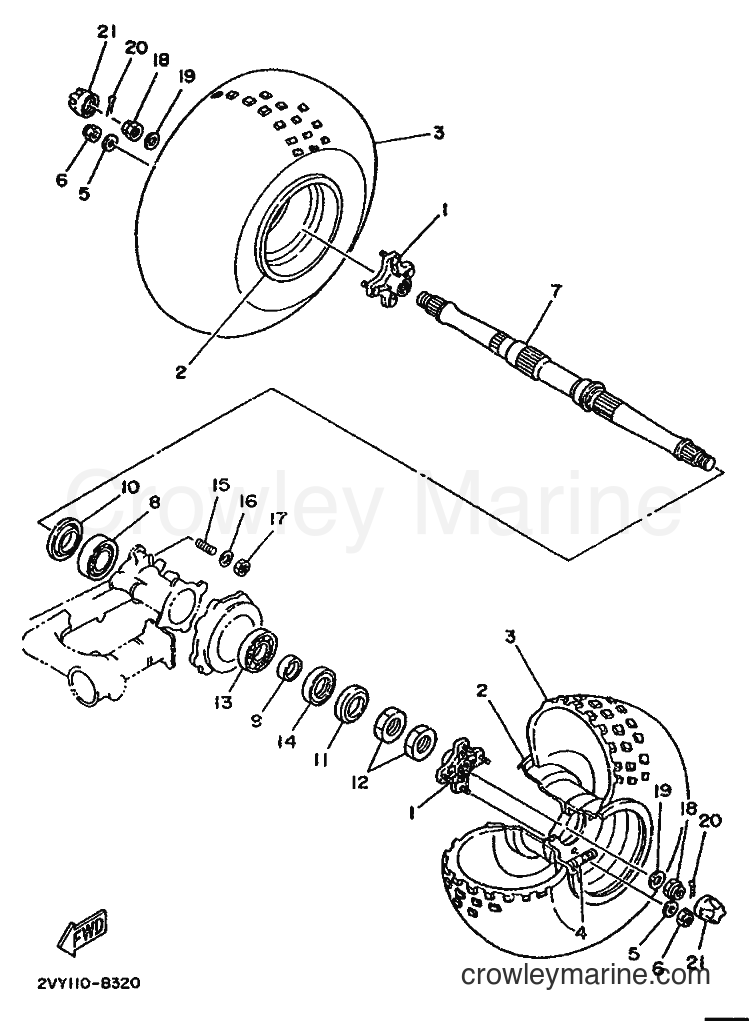1989 ATV YFM200DX - YFM200DX (3GC2) [010] - REAR WHEEL