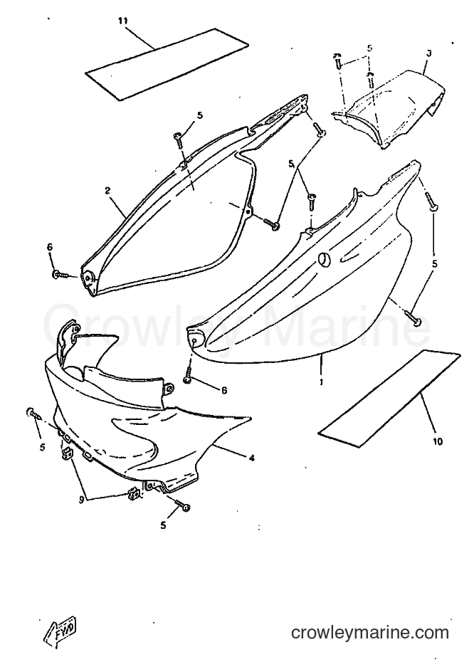 1998 Scooter CW50RSX - CW50RSX (5DY1) [999] - SIDE COVER