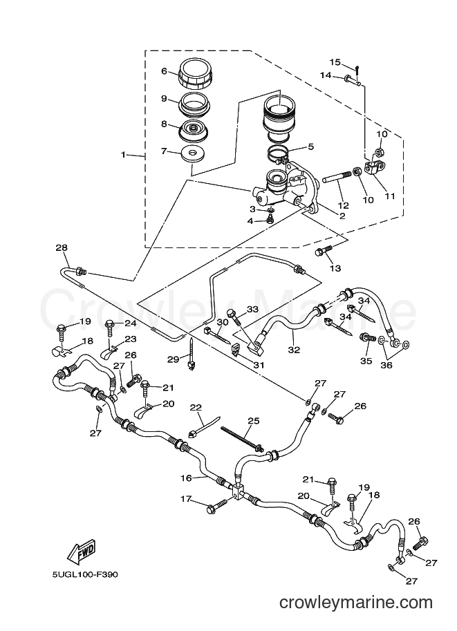 2007 ATV YXR450F - YXR450F (2P59) [010] - REAR MASTER CYLINDER