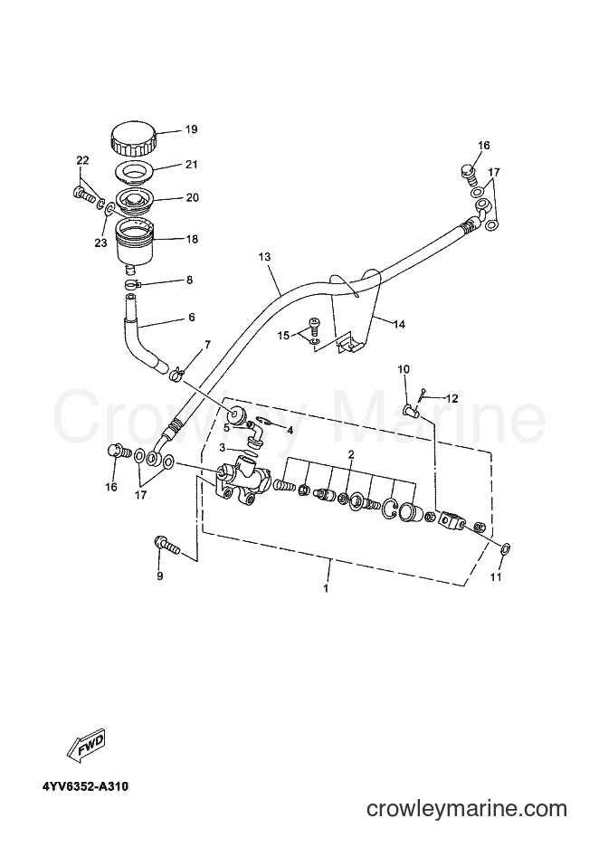 2002 Scooter TZR50 - TZR50 (4YV7) [010] - REAR MASTER CYLINDER