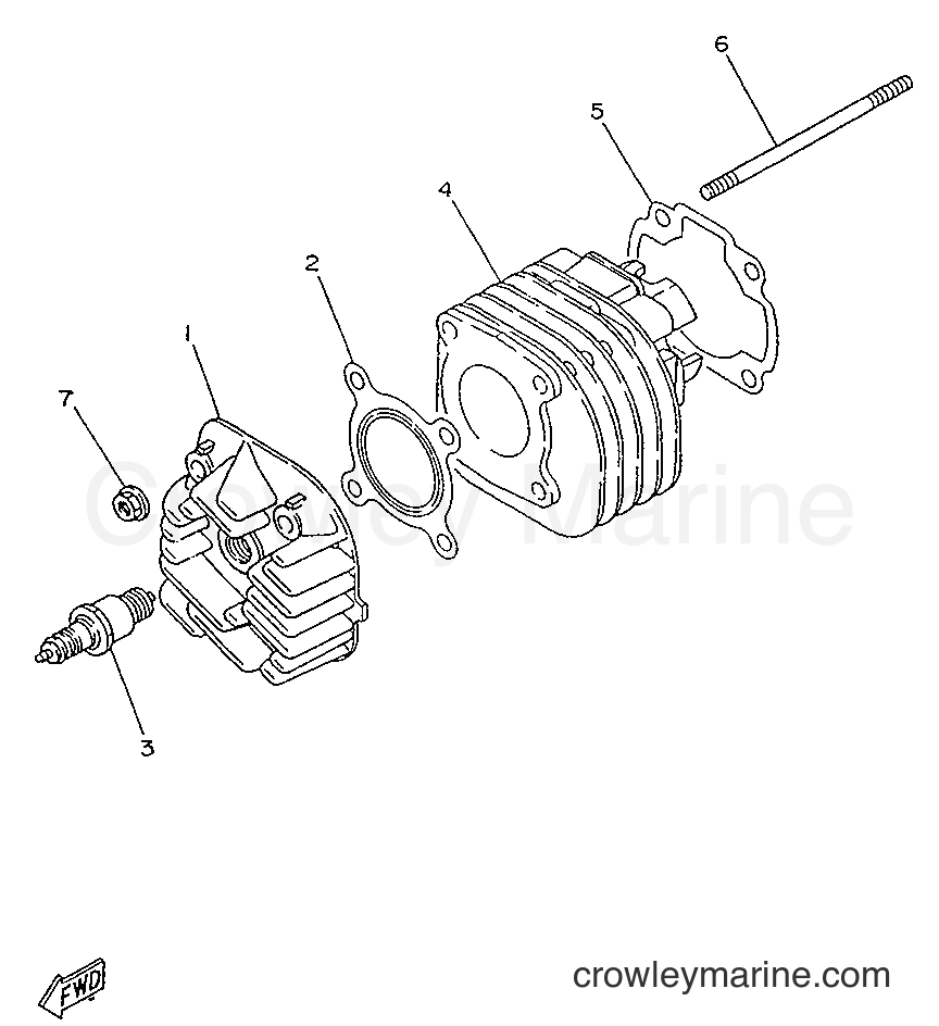 1996 Scooter YA50R - YA50R (4SJ3) [999] - CYLINDER HEAD