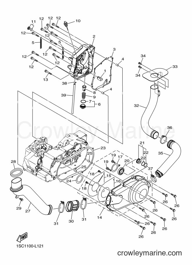 2013 ATV YFM300 - YFM300 (1SC5) [010] - CRANKCASE COVER 1