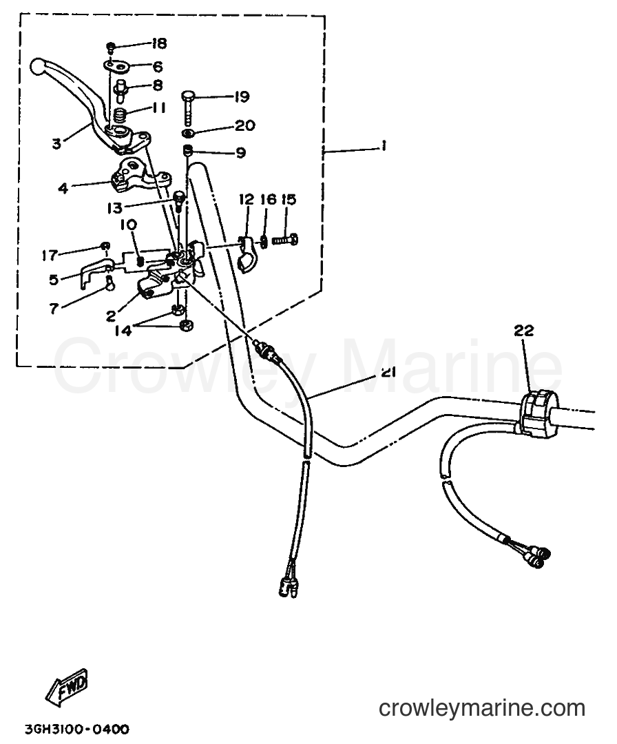 1990 ATV YFM250 - YFM250 (3GH4) [020] - HANDLE SWITCH & LEVER