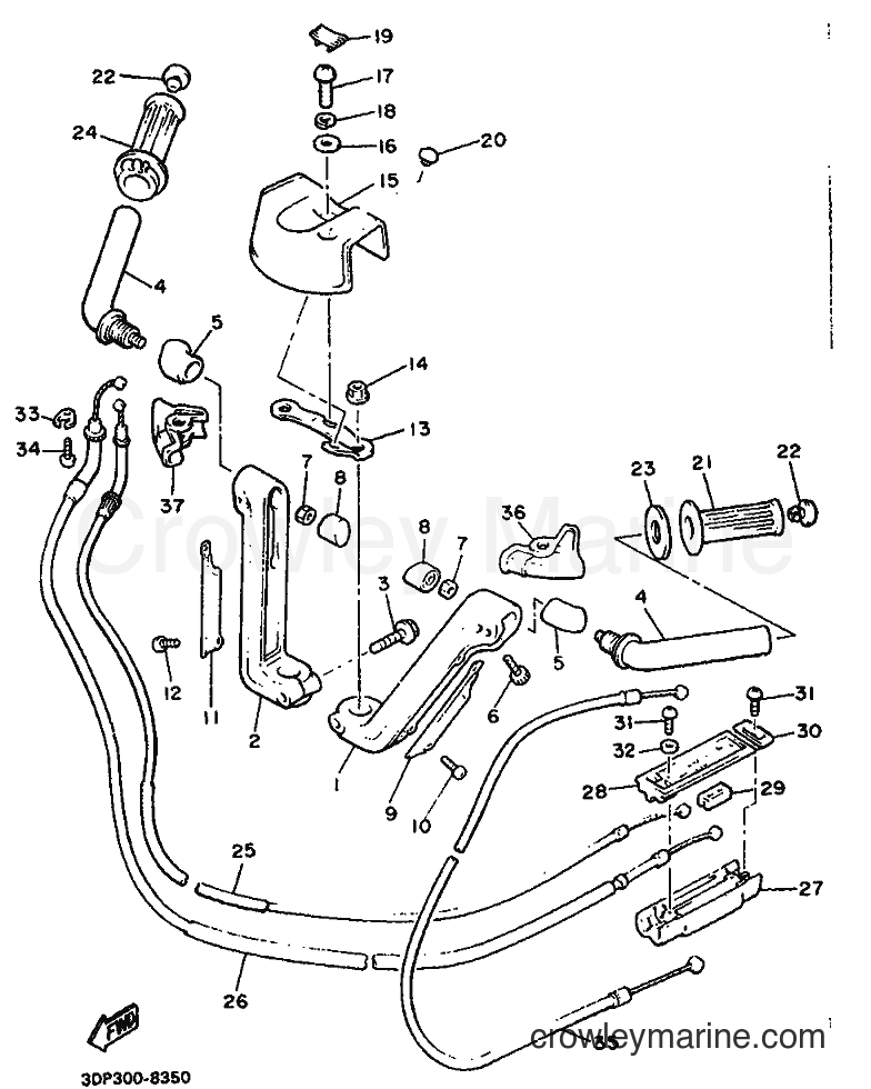1988 Cruiser XVZ12TD - XVZ12TD (3DP1) [999] - STEERING HANDLE & CABLE