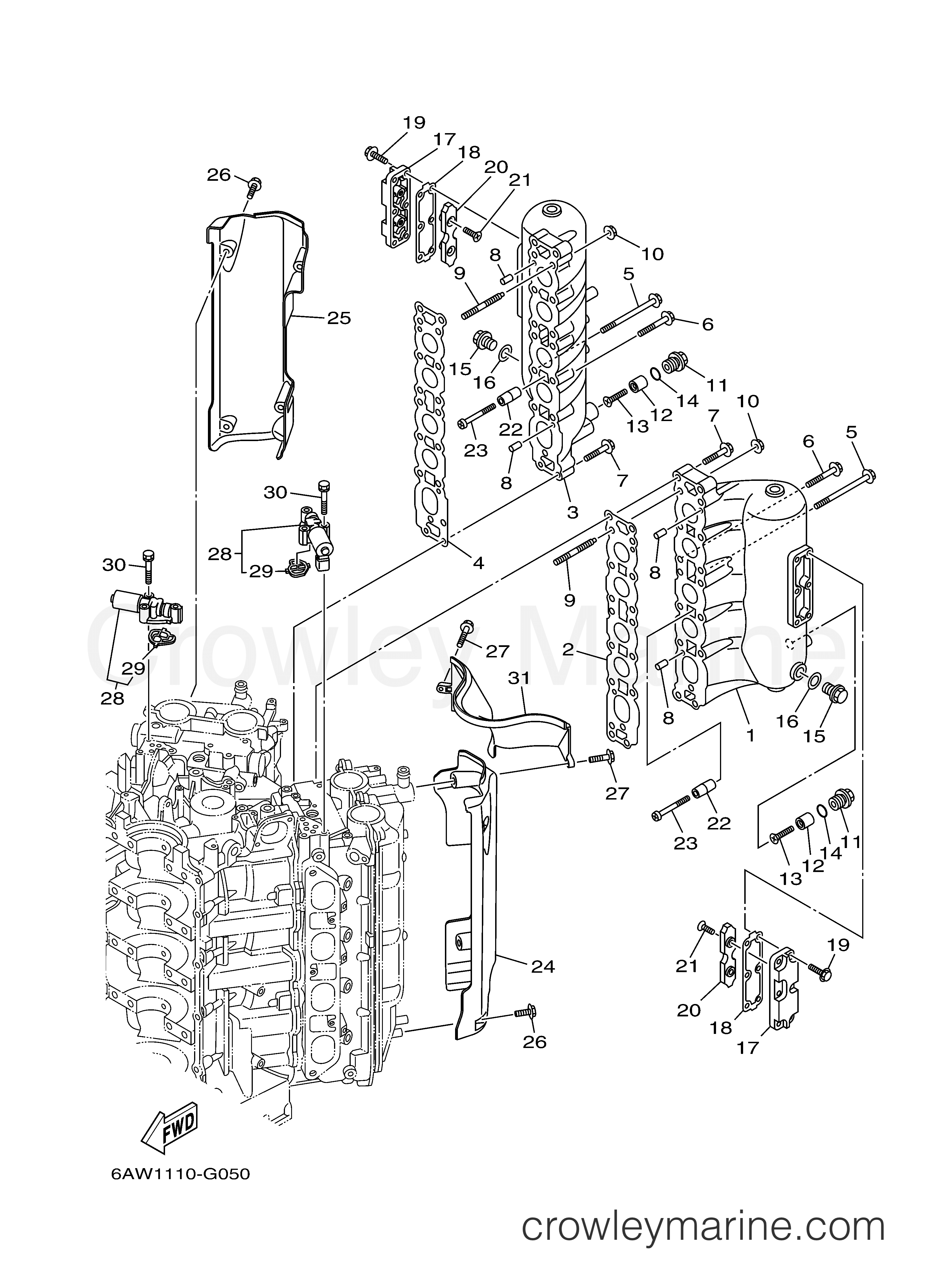 Yamaha Motors F300TUR - CYLINDER CRANKCASE 3