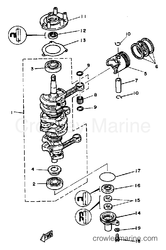 Yamaha Motors 40LN - CRANK PISTON