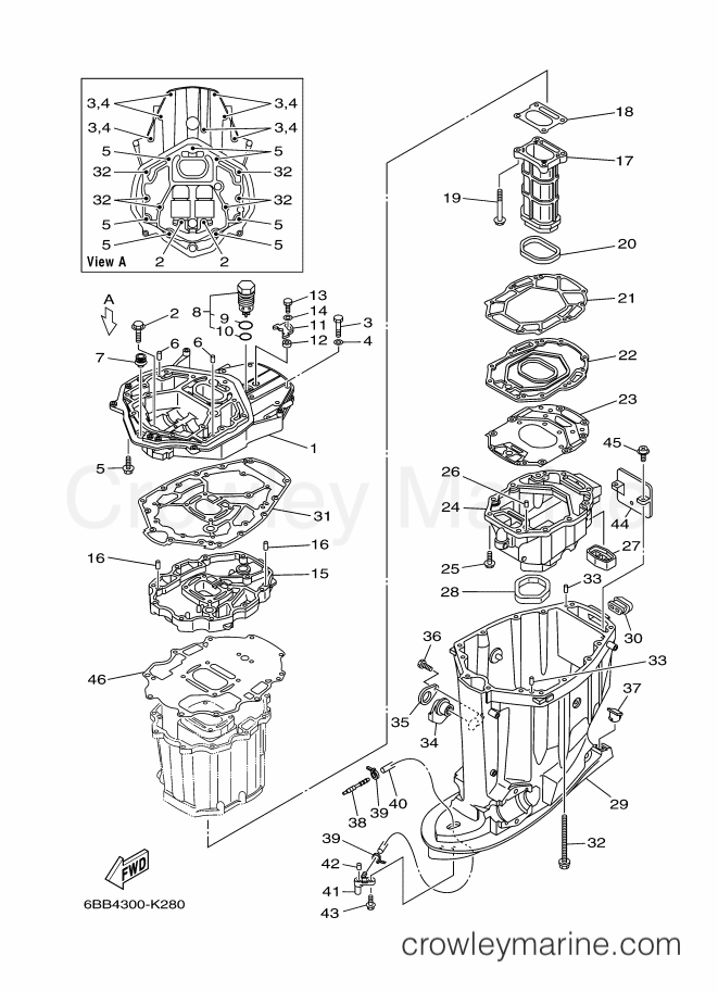 Yamaha Motors F225CET (6BB6) [040] - UPPER CASING
