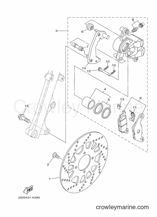 2011 Scooter T135F - T135F (2S55) [010] - FRONT BRAKE CALIPER