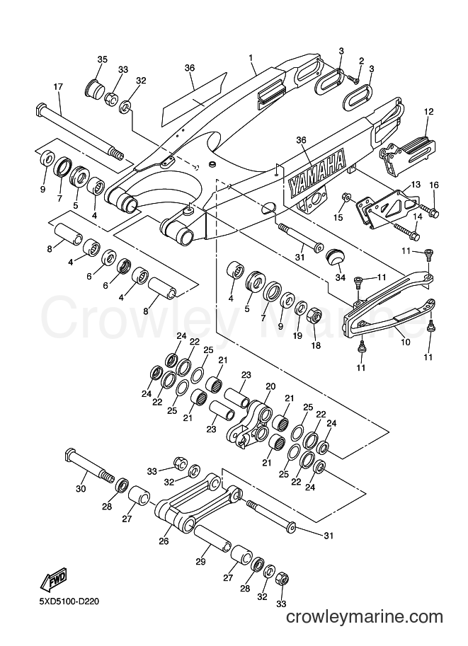 2005 Dirt Bike YZ250F - YZ250F (5XC6) [010] - REAR ARM