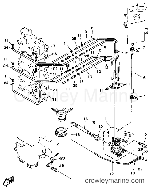 OIL PUMP 1987 Outboard 200hp 200ETXH Crowley Marine