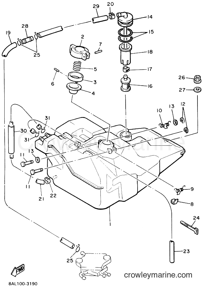 1993 Snowmobile VT480GT - VT480GT (8AP1) [020] - FUEL TANK