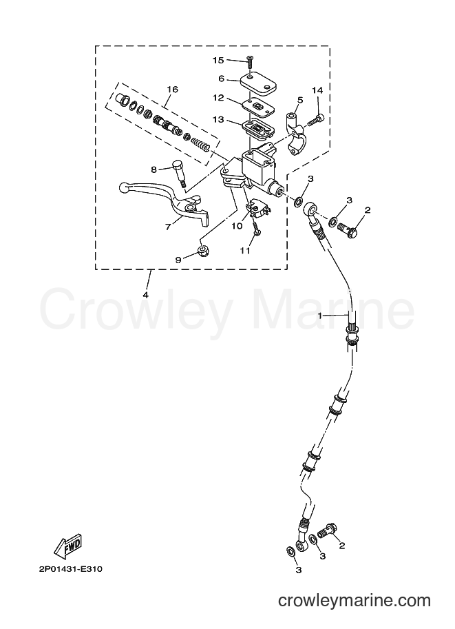 Yamaha Motors T110 (2P14) [010] - FRONT MASTER CYLINDER