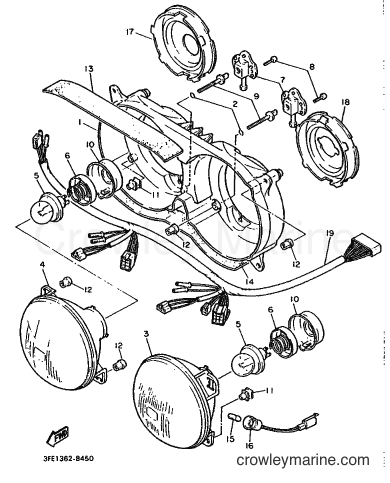 1988 Sport Bike FZR1000 - FZR1000 (3FE1) [999] - HEADLIGHT