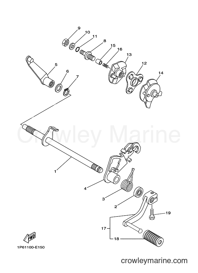 2007 Dirt Bike TT-R50E - TT-R50E (1P66) [010] - SHIFT SHAFT