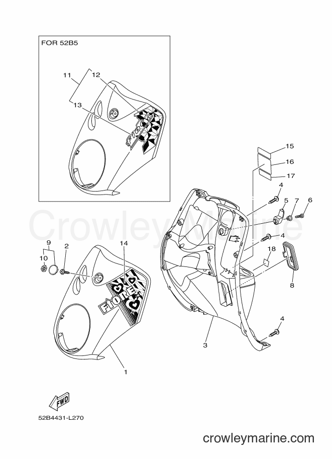 Yamaha Motors XC115S (52B5) [010] - LEG SHIELD