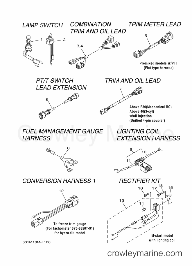 Yamaha Motors RIGGING METER-2012 (601M) [010] - WIRE HARNESS 2