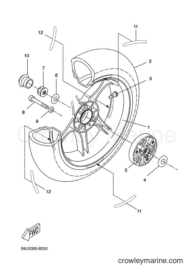 2003 Scooter YQ50L - YQ50L (5WJ5) [020] - REAR WHEEL