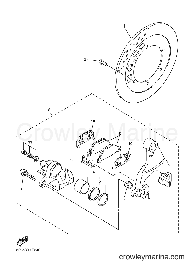 2007 Sport Bike FJR1300A - FJR1300A (3P68) [010] - REAR BRAKE CALIPER