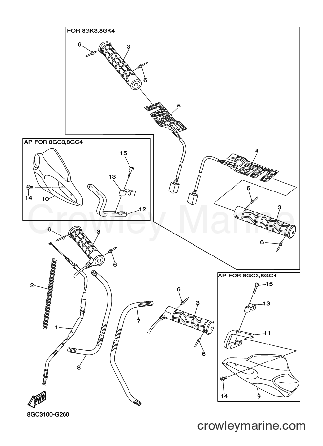 2008 Snowmobile RPZ50GT - RPZ50GT (8GK4) [010] - CONTROL CABLE