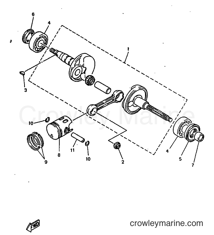 1997 Scooter YN50 - YN50 (5AD5) [010] - CRANKSHAFT & PISTON