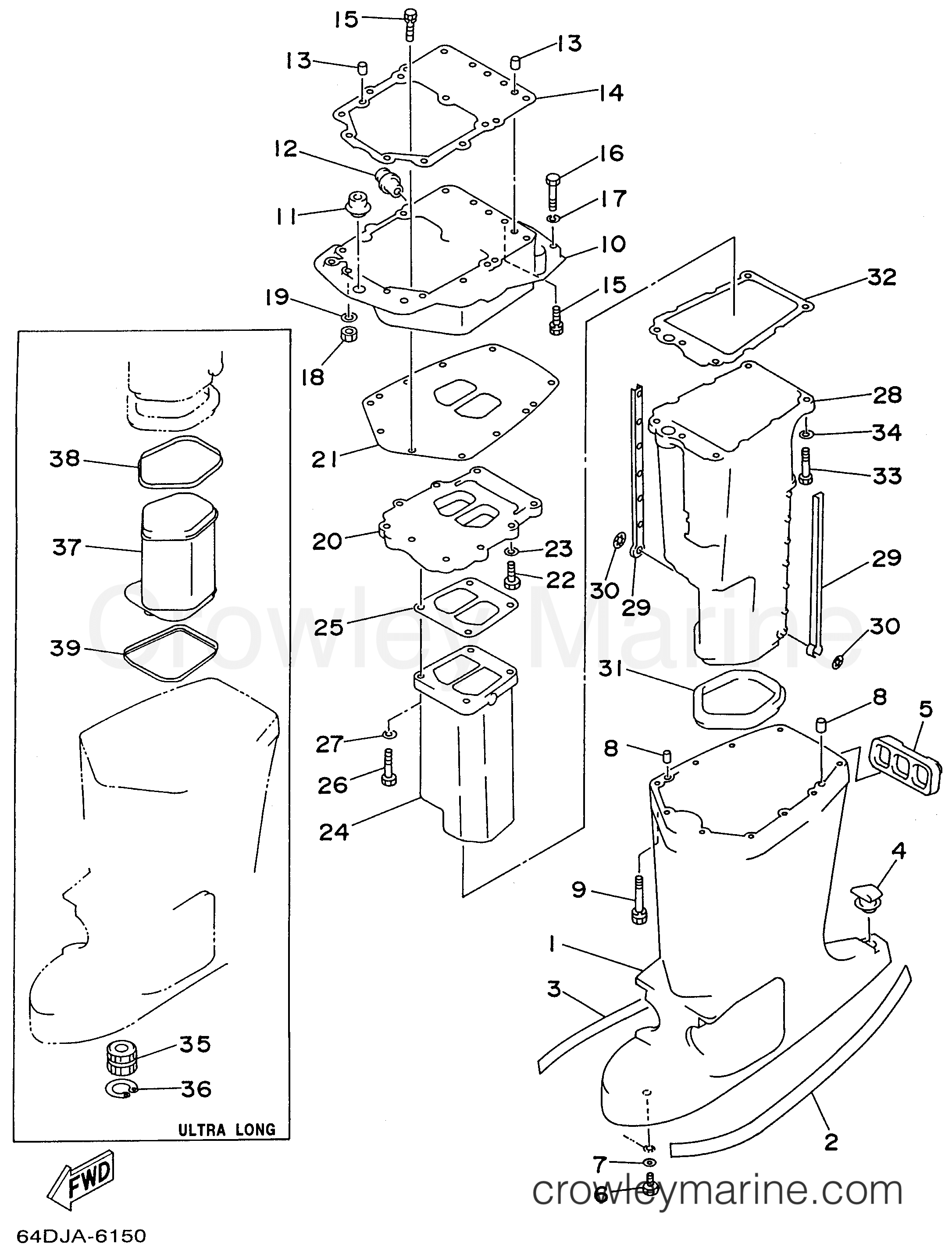 Yamaha Motors 225TLRU - UPPER CASING