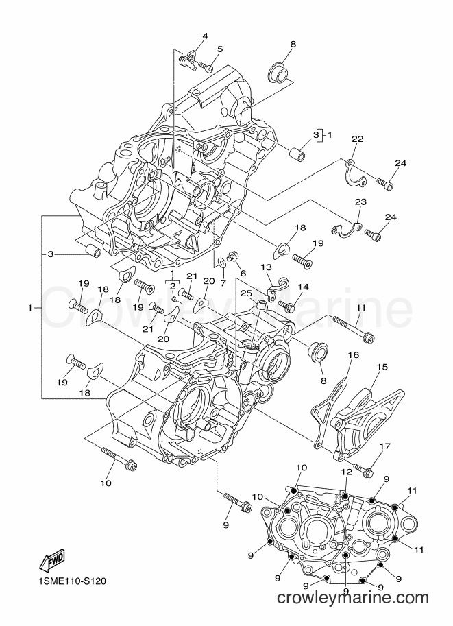 2017 Dirt Bike YZ250F - YZ250F (1SME) [010] - CRANKCASE