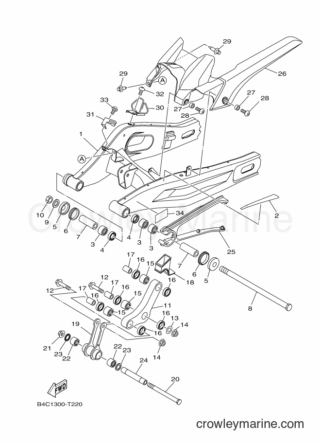 Yamaha Motors MT-07A (B4C6) [010] - REAR ARM