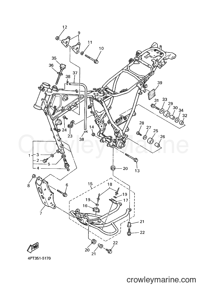 1995 Dirt Bike XT600E - XT600E (4PT1) [999] - FRAME