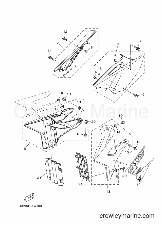 2019 Dirt Bike YZ125X - YZ125X (B1B3) [010] - SIDE COVER