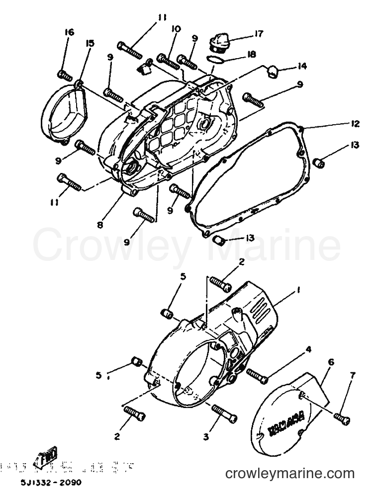 1987 Scooter DT50MX - DT50MX (2UN) [99A] - CRANKCASE COVER 1