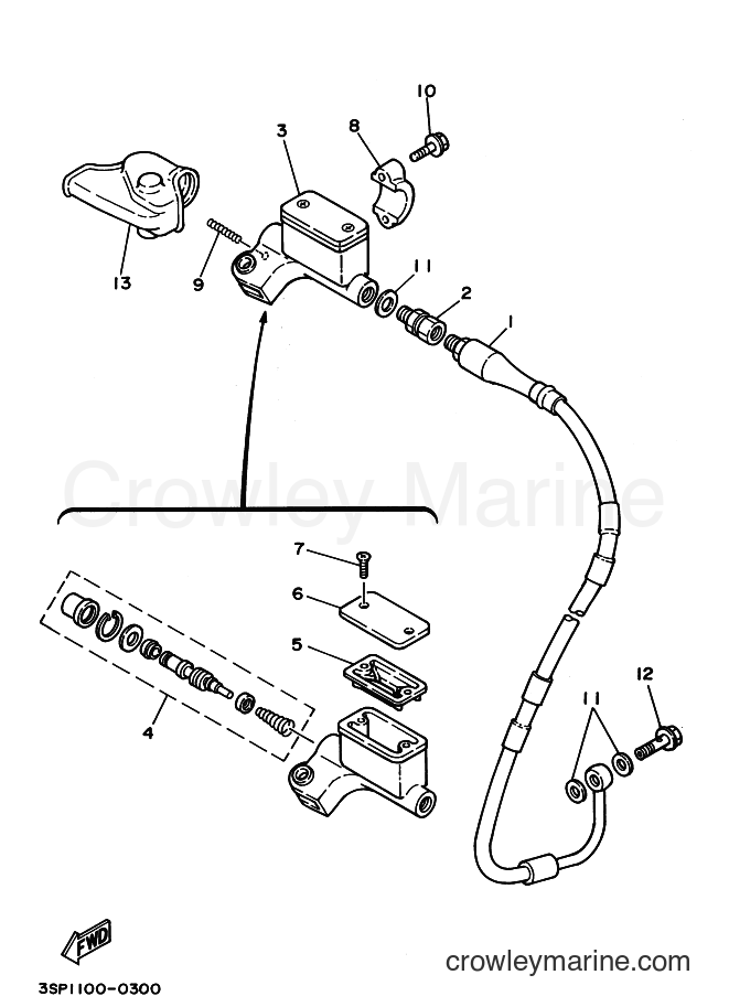 1994 Dirt Bike YZ125 - YZ125 (4JY4) [999] - FRONT MASTER CYLINDER