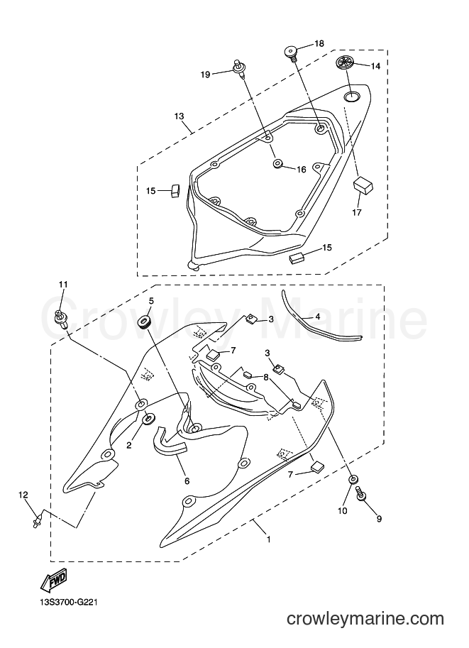 Yamaha Motors YZF-R6 (13S9) [010] - SIDE COVER