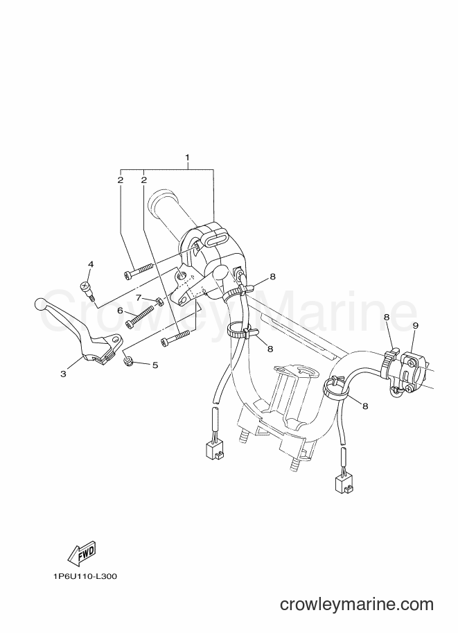 2012 Dirt Bike TT-R50E - TT-R50E (1P6V) [010] - HANDLE SWITCH & LEVER