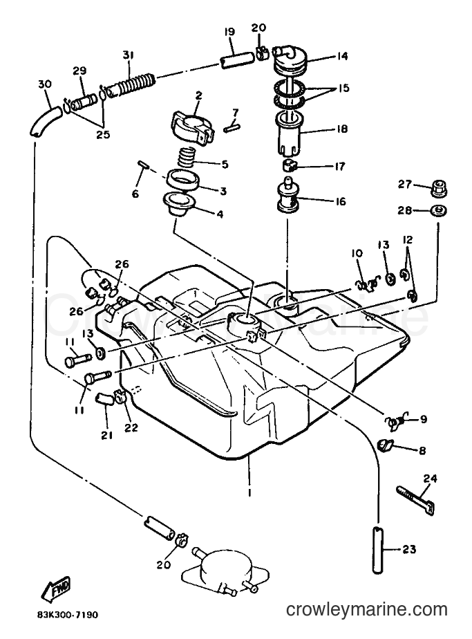 1990 Snowmobile PZ480 - PZ480 (86J2) [010] - FUEL TANK