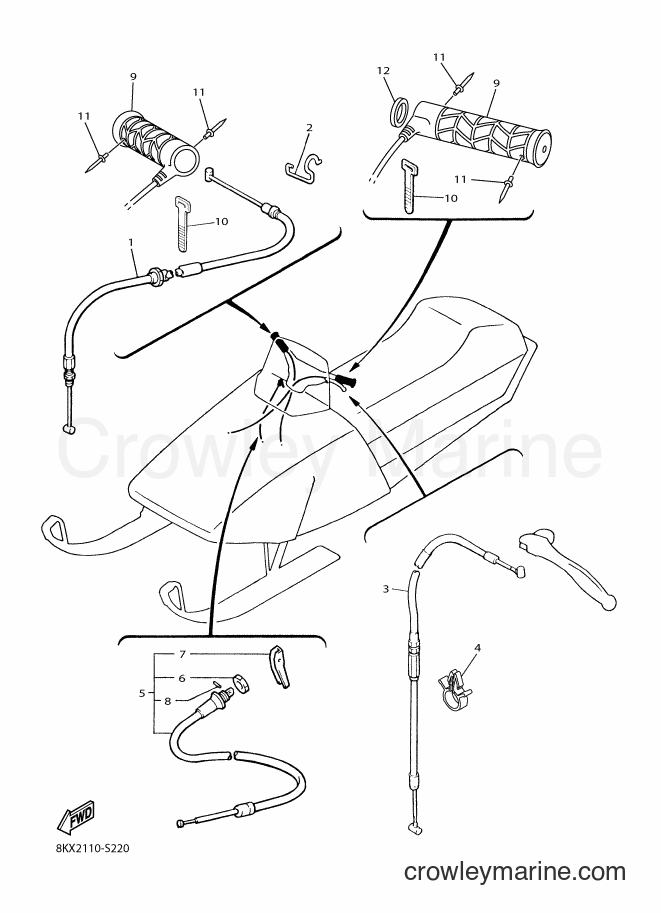 Yamaha Motors VK540F (8KX1) [020] - CONTROL CABLE