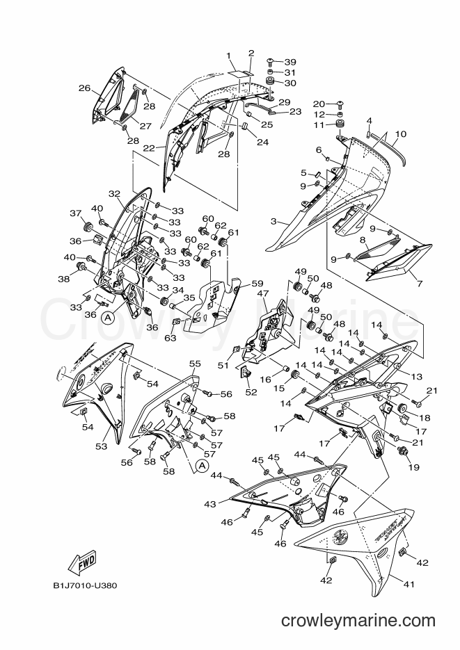 Yamaha Motors MTT850D (B1J7) [010] - COWLING