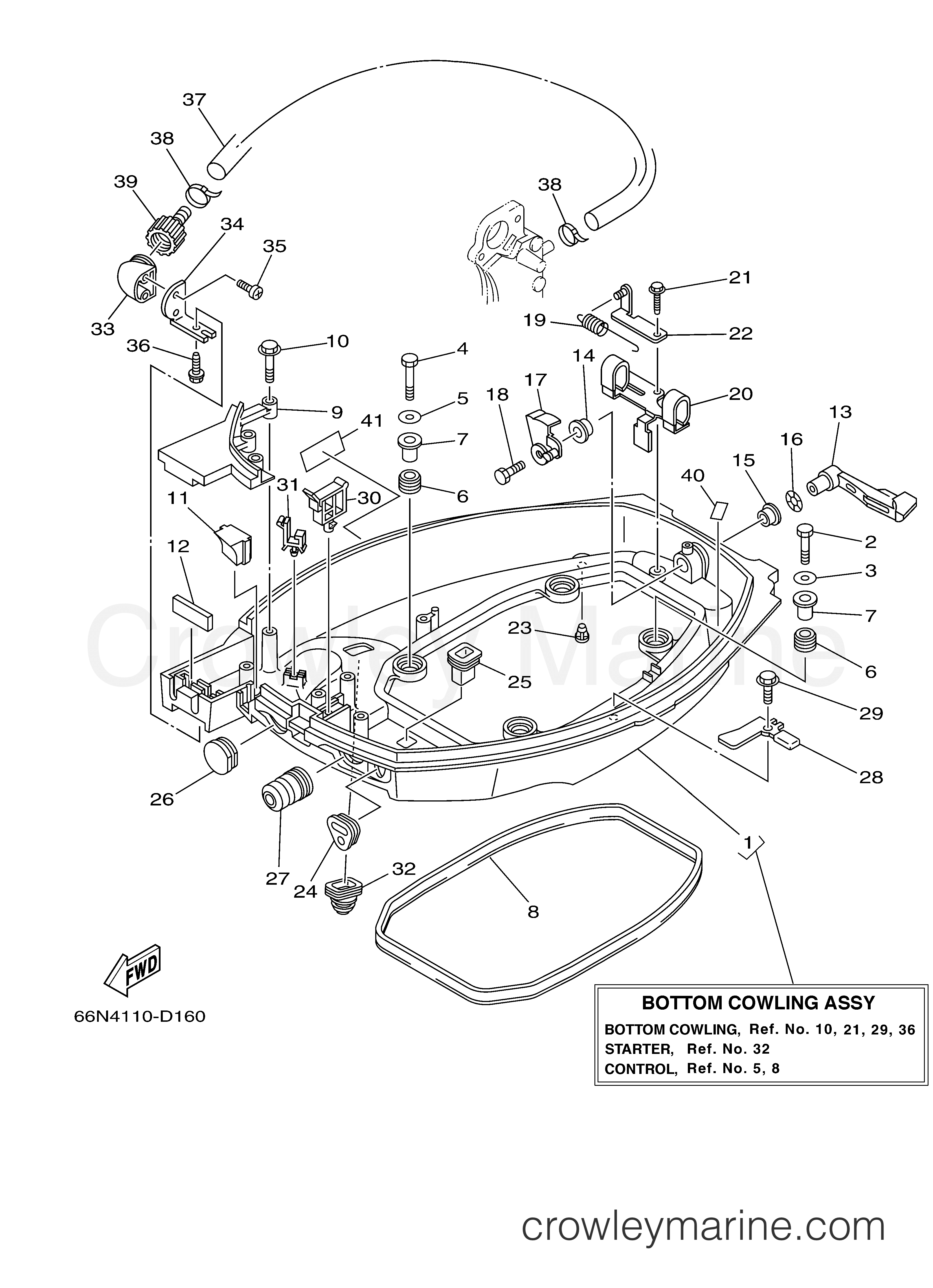 Yamaha Motors F9.9MSH2D - BOTTOM COWLING