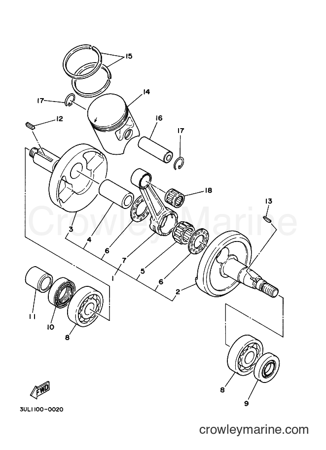 1993 Dirt Bike RT100 - RT100 (3UL4) [010] - CRANKSHAFT & PISTON