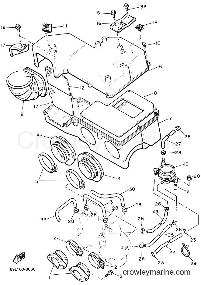 1993 Snowmobile EX570LT - EX570LT (89L1) [020] - INTAKE