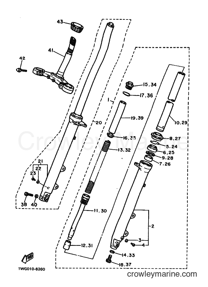 1988 Sport Bike FZR400 - FZR400 (3BF2) [010] - FRONT FORK