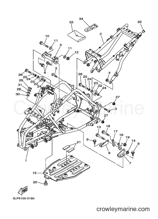 Yamaha Motors YFM660R (5LP9) [030] - FRAME