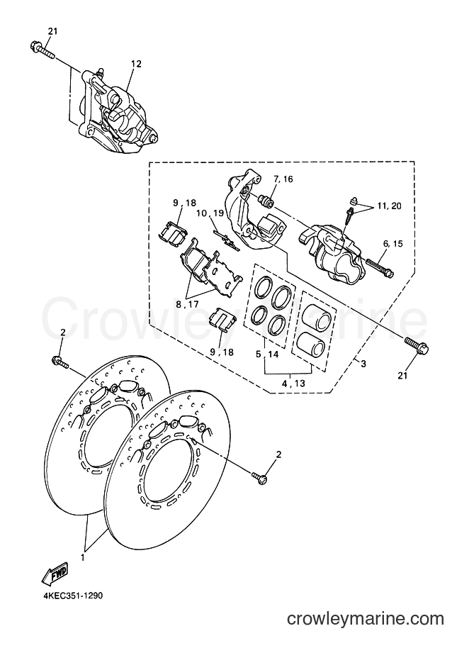 2001 Street Bike XJ600S - XJ600S (4BRH) [030] - FRONT BRAKE CALIPER