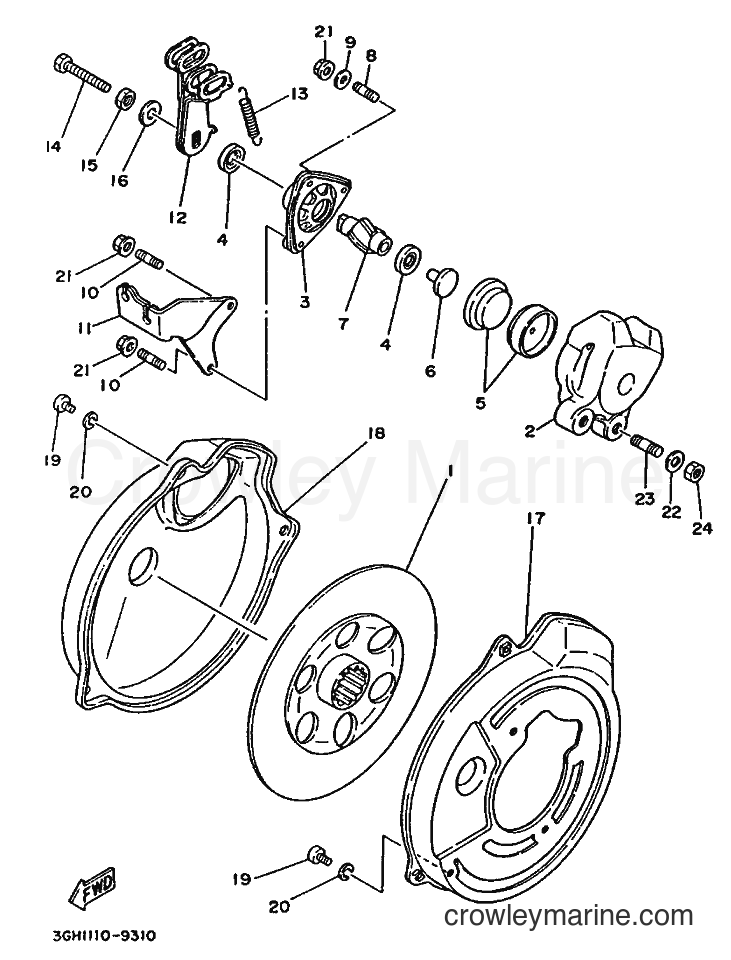 1990 ATV YFM250 - YFM250 (3GH4) [010] - REAR BRAKE CALIPER